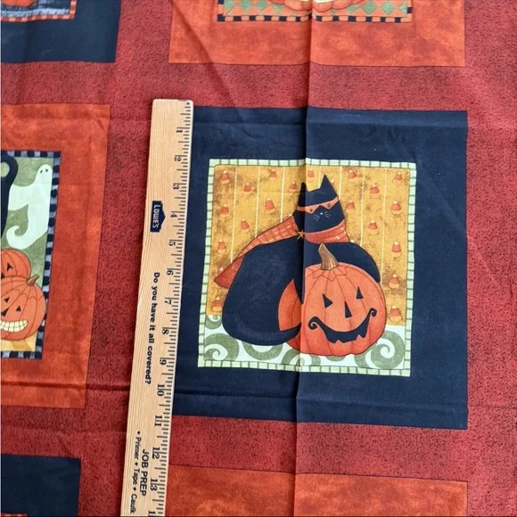 VTG Boo Kitty Halloween Fabric Cat Trick Treat Teresa Kogut SSI 1yd+26"x43" - Picture 3 of 13